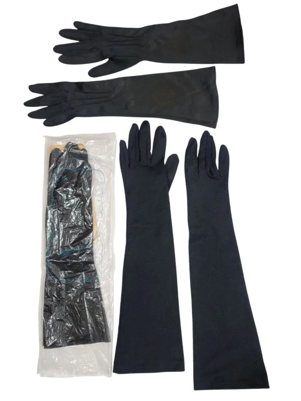 Vintage Van Raalte Long Black Gloves Lot Of 3 Elegant
